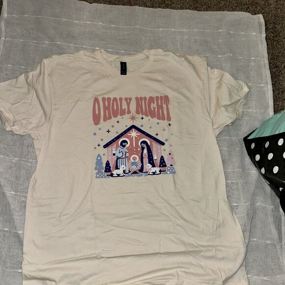 O Holy Night NWT Eternal Light T-Shirt Gildan Soft Christmas Women's 3XL - Picture 5 of 5